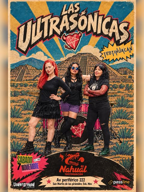 Flyer de Las Ultrasónicas - Mákina de Rock and Roll Tour