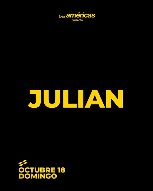 Flyer de Julian cierra otra semana mas en Bar americas este Domingo, los esperamos!