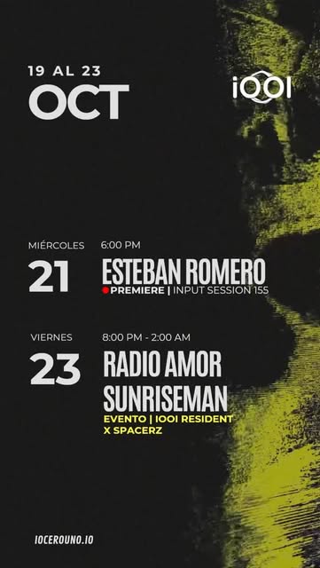 Flyer de Viernes 23 Oct Spacerz @sunriseman____ @radioamor__ (acceso gratuito)