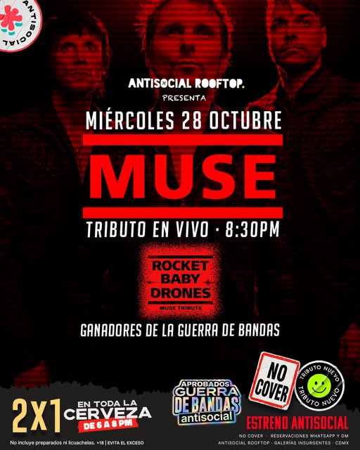 Flyer de Tributo a MUSE - Rocket Baby Drones