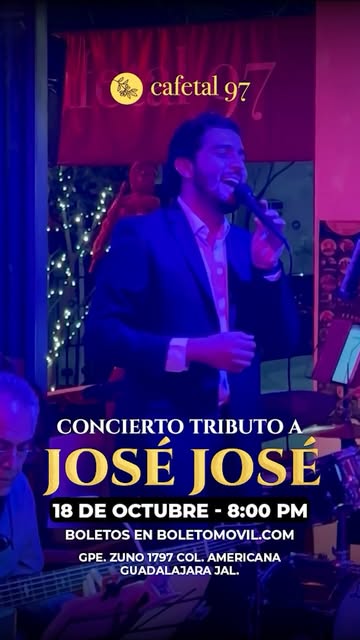 Flyer de Entradas desde 150 - Compra aquí https://boletomovil.com/cafetal-97