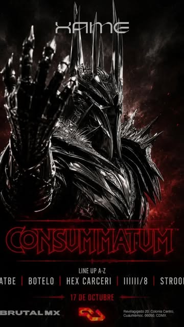 Flyer de XAME y Consummatum: Hardgroove, Bochka, Industrial