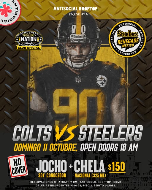 Flyer de Indianapolis Colts en Antisocial Rooftop