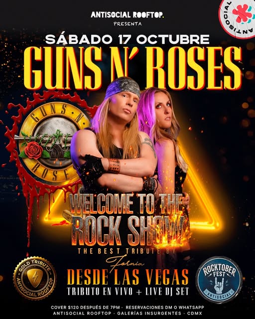 Flyer de Tributo a Guns N' Roses