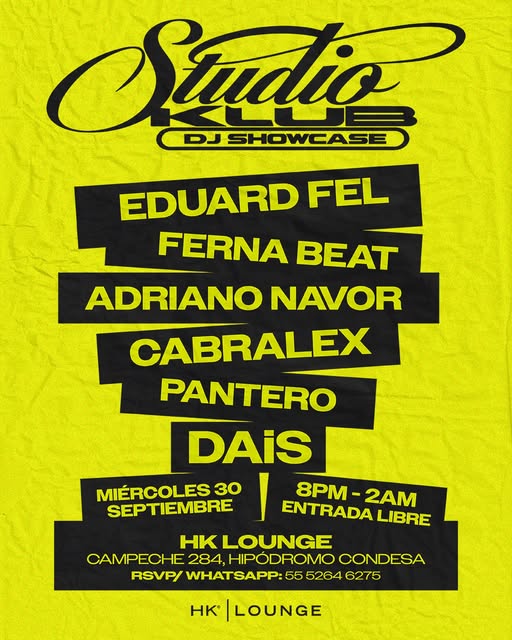 Flyer de Nos vemos este miércoles 30 de septiembre en HK Lounge