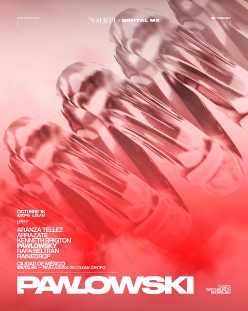 Flyer de Nos vemos el Viernes en @brutal___mx para ver a Pawlowski