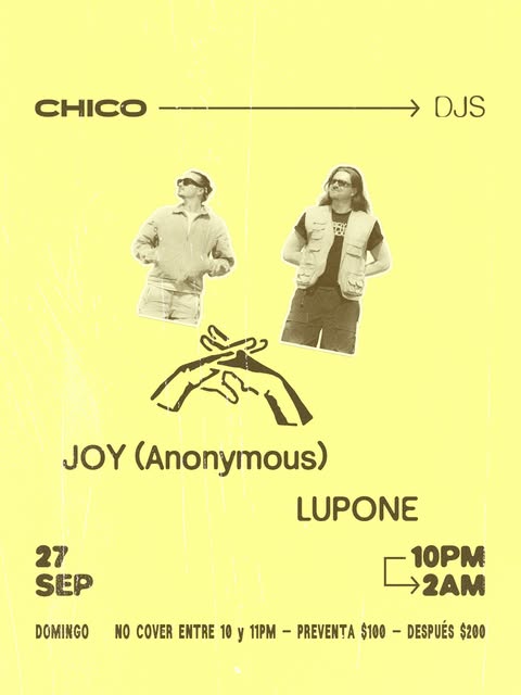 Flyer de JOY (ANONYMOUS) + Lupone