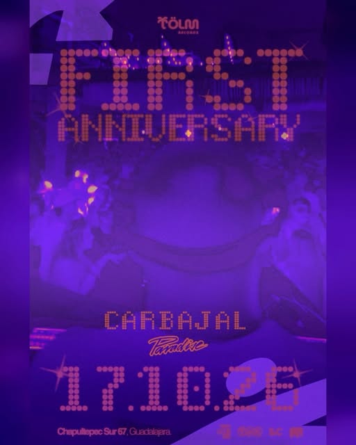 Flyer de Un curador, selector y productor de primer nivel, orgullosamente mexicano, aterriza este 17 de octubre como headliner de nuestro primer aniversario
