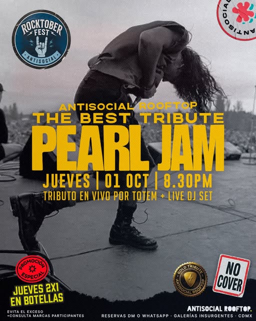 Flyer de Tributo a Pearl Jam