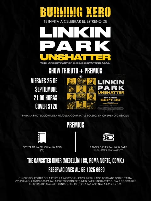 Flyer de Tributo a Linkin Park: Unshatter