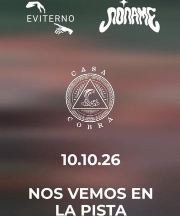 Flyer de Nos vemos en la pista 10 de octubre en @casacobra.mx