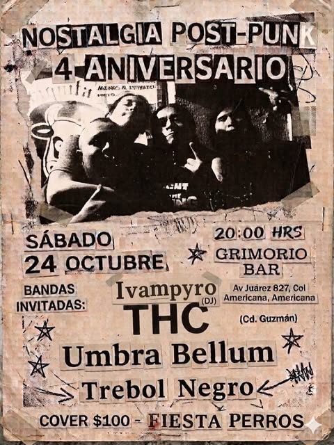 Flyer de Fiesta de Horror - TrebolNegro, Umbra Bellum, Terror Human Caos