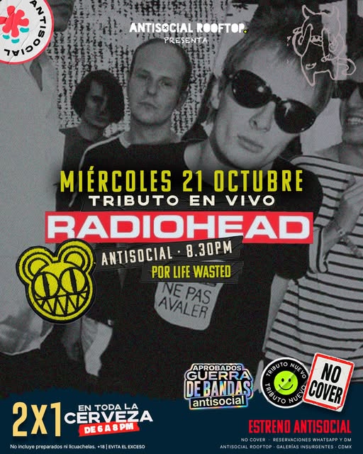 Flyer de Tributo a Radiohead - Life Wasted